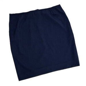 Lafayette 148 New York Skirt Size 14 Dark Navy Blue Virgin Wool Blend